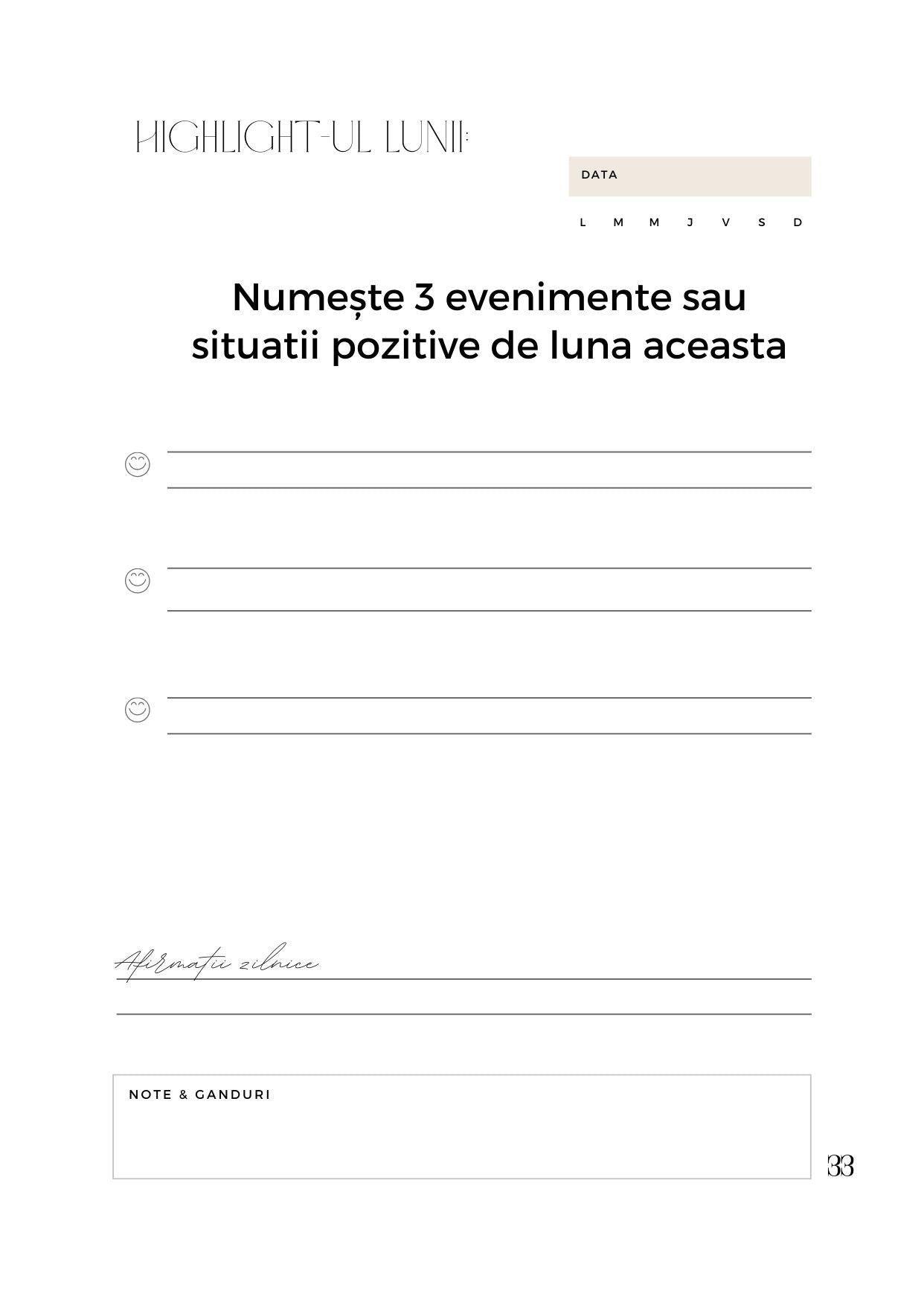 Jurnal Digital de Recunoștință și Self-Care | 5 Minute pe Zi pentru Liniște Interioară