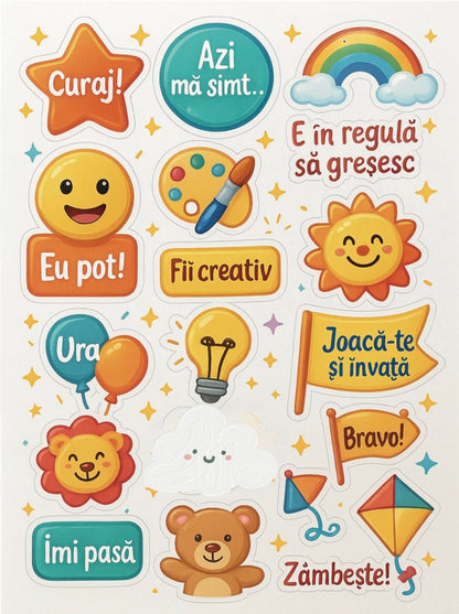 Set Stickere Fizice A5 pentru Copii – Colorate & Jucăușe