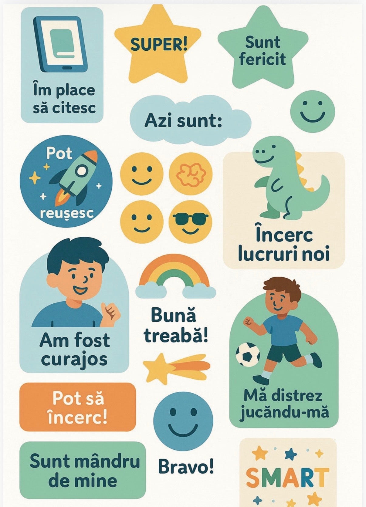 Set Stickere Fizice A5 pentru Copii – Colorate & Jucăușe