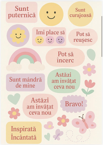 Set Stickere Fizice A5 pentru Copii – Colorate & Jucăușe