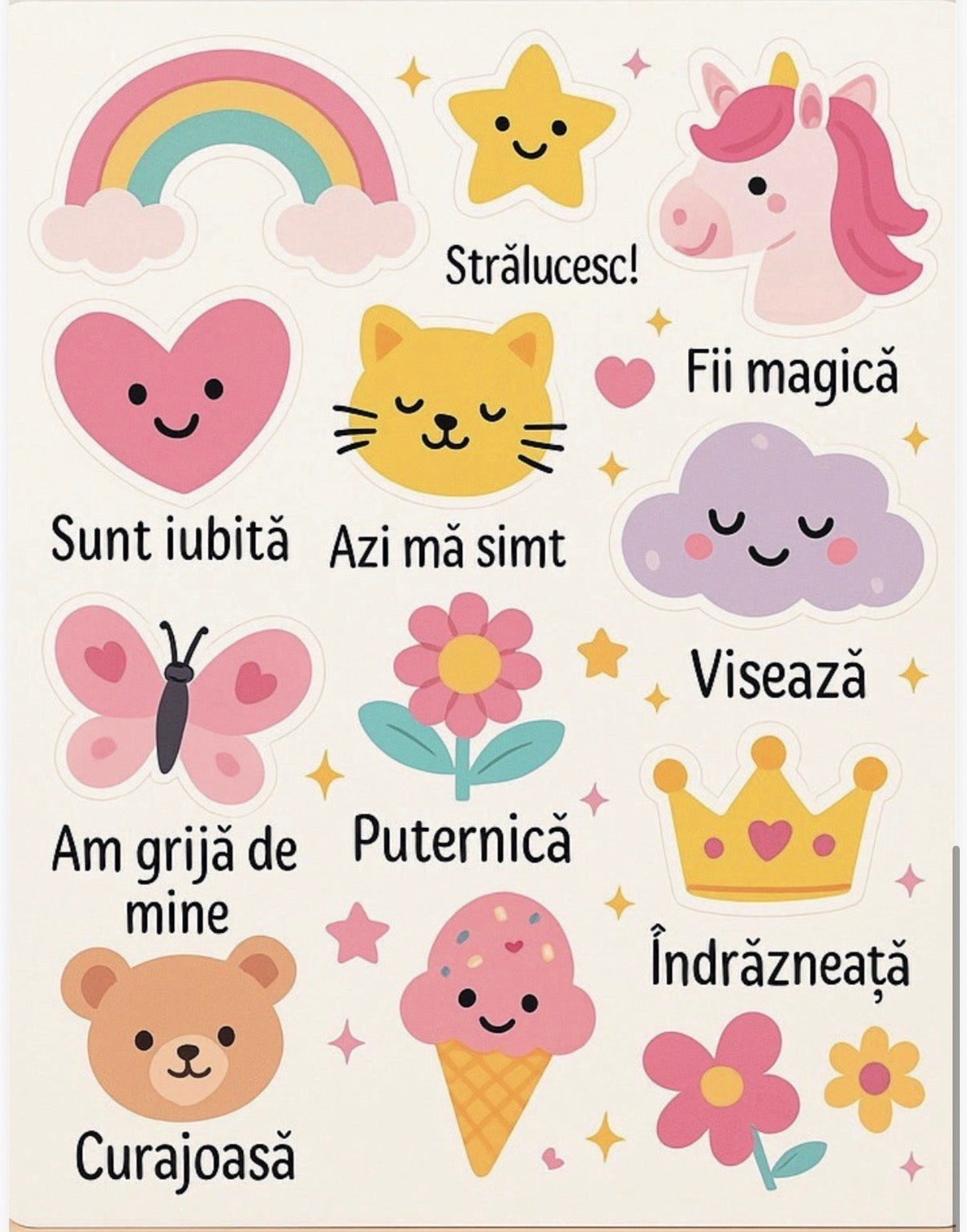 Set Stickere Fizice A5 pentru Copii – Colorate & Jucăușe