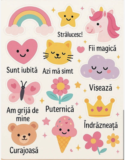 Set Stickere Fizice A5 pentru Copii – Colorate & Jucăușe