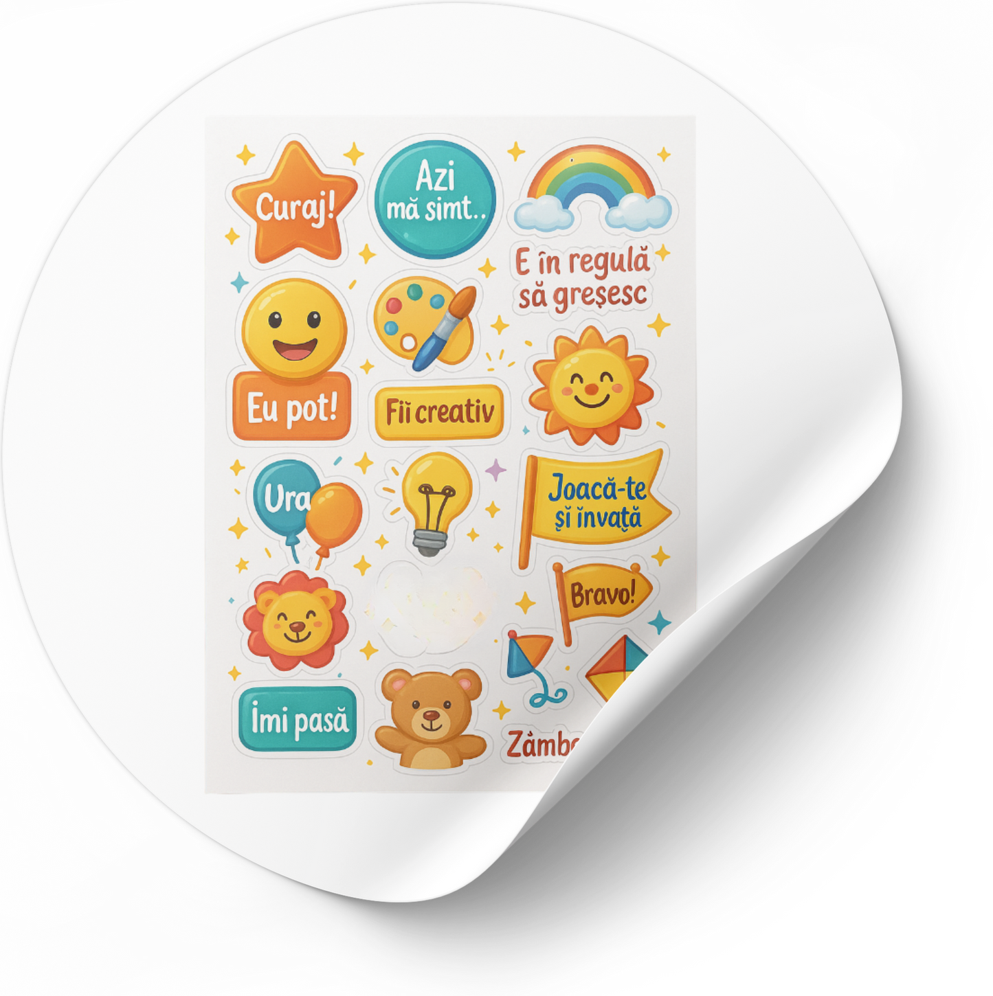 Set Stickere Fizice A5 pentru Copii – Colorate & Jucăușe