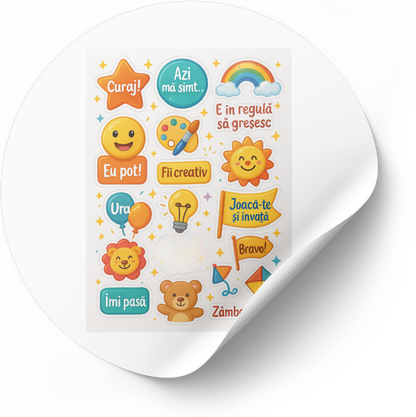 Set Stickere Fizice A5 pentru Copii – Colorate & Jucăușe