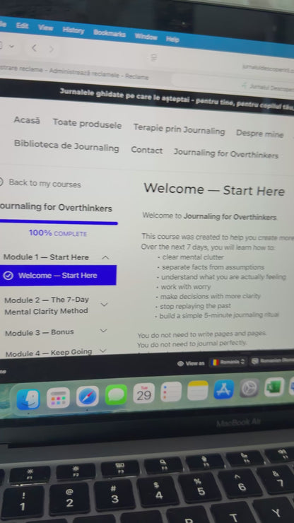 Journaling for Overthinkers – curs online de 7 zile, în engleză